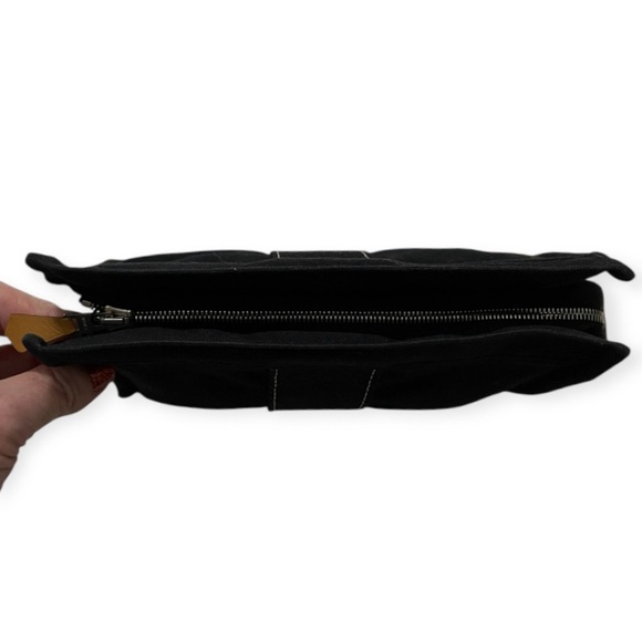 HERMÈS Cosmetic Pouch Toile Fourre-Tout Make Up Bag Black Canvas - Picture 10 of 13